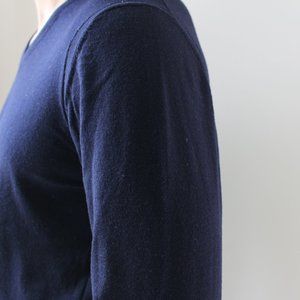 Sweater	(V Neck) - Huge Boss - Navy - XL-Slim